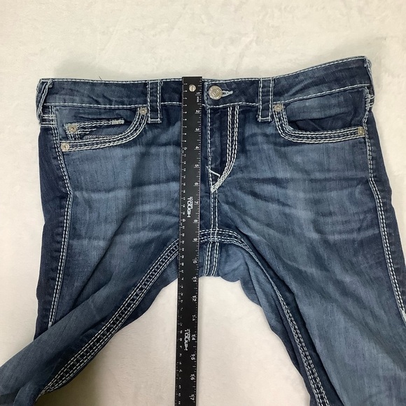 True Religion Women’s Skinny Big QT Jeans Size 33 Dark Blue Wash - Picture 10 of 12